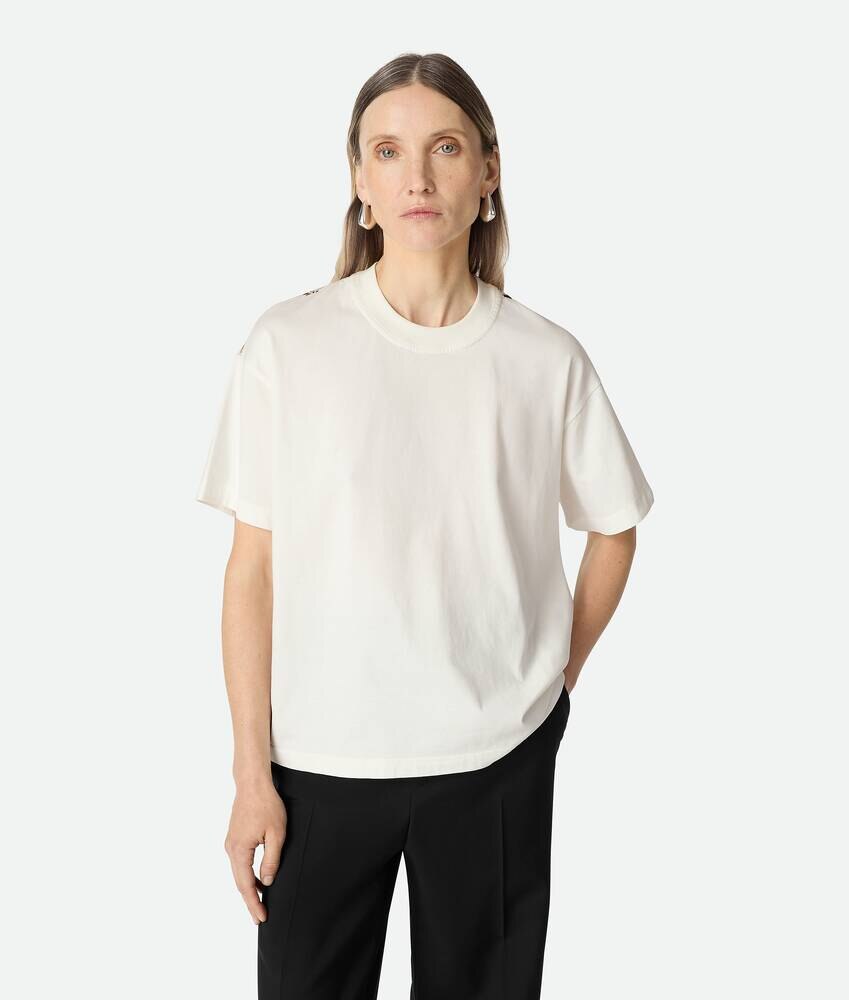 Camiseta estampada de algodón y seda