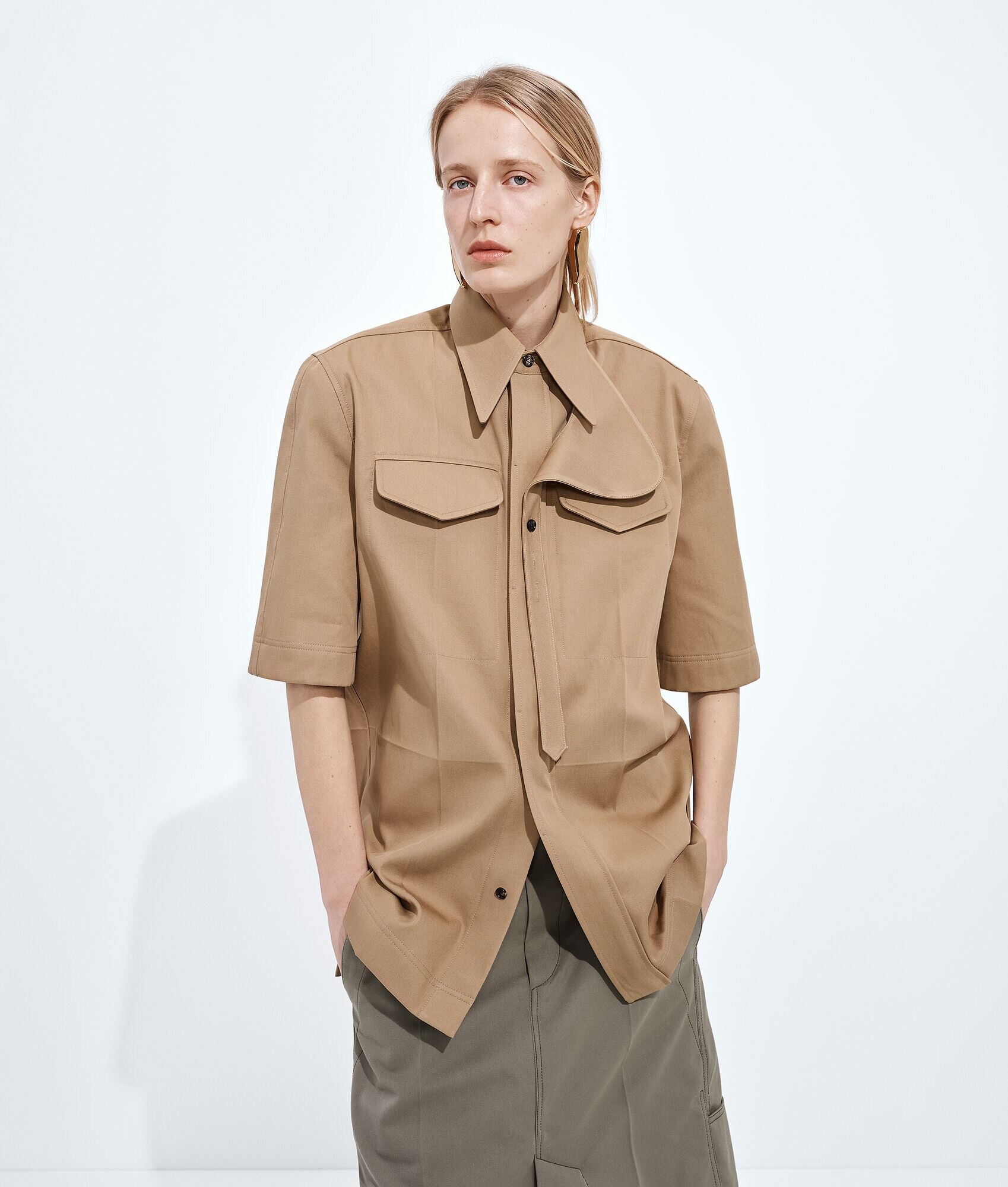 Camisa de Tafetán de Algodón