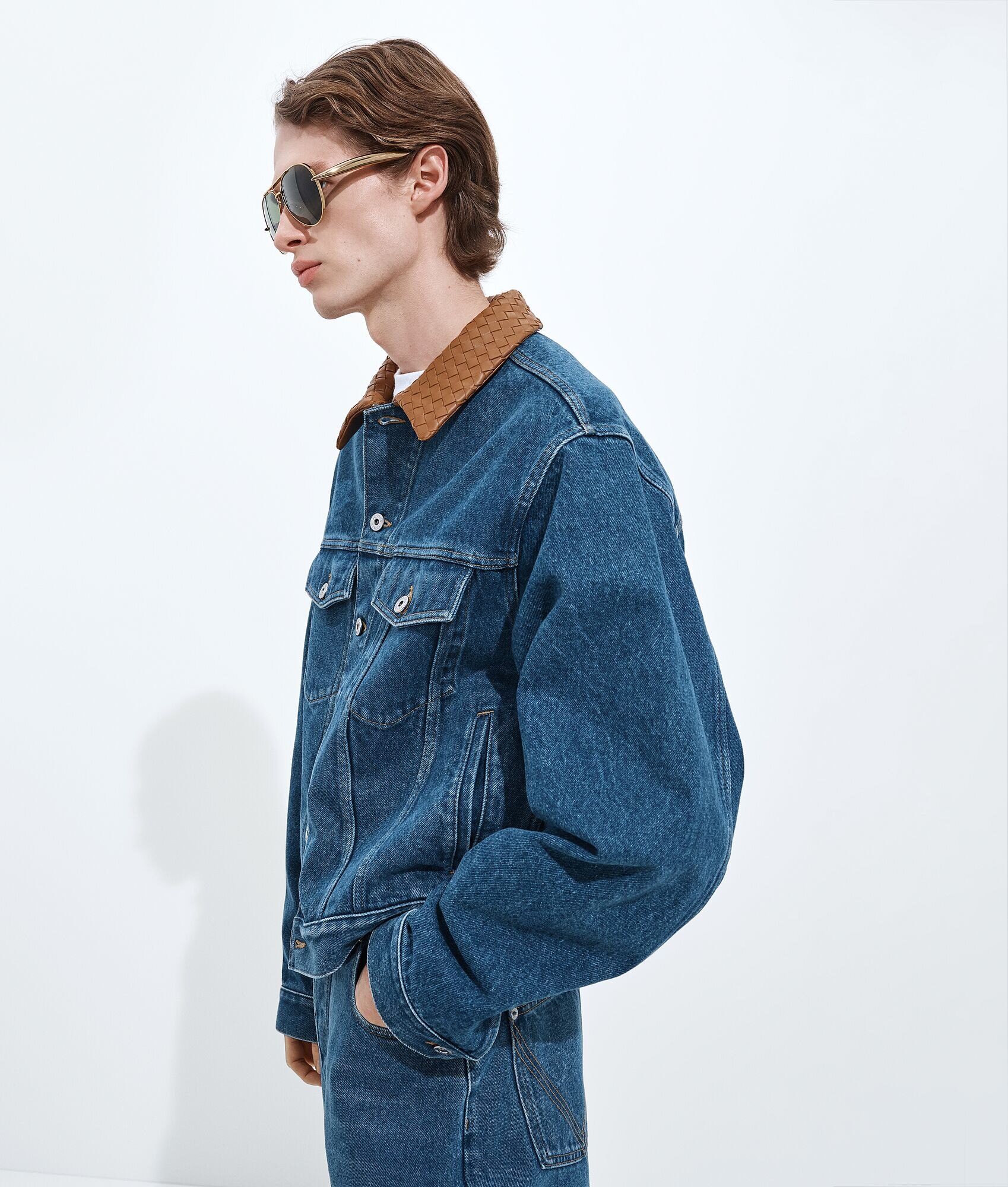 Chaqueta de denim azul medio