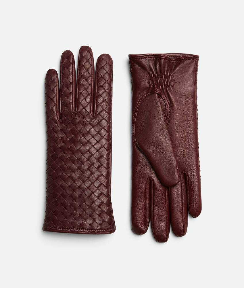 Guantes de cuero Intrecciato