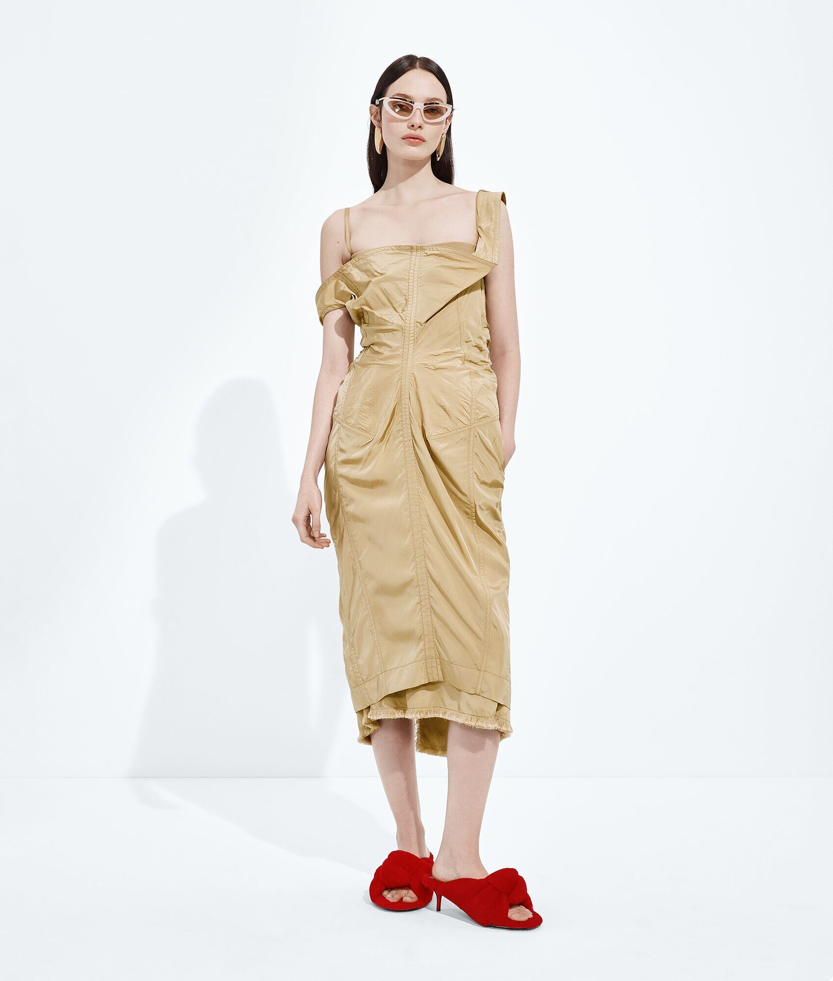 Vestido de Tafetán de Seda Lavada