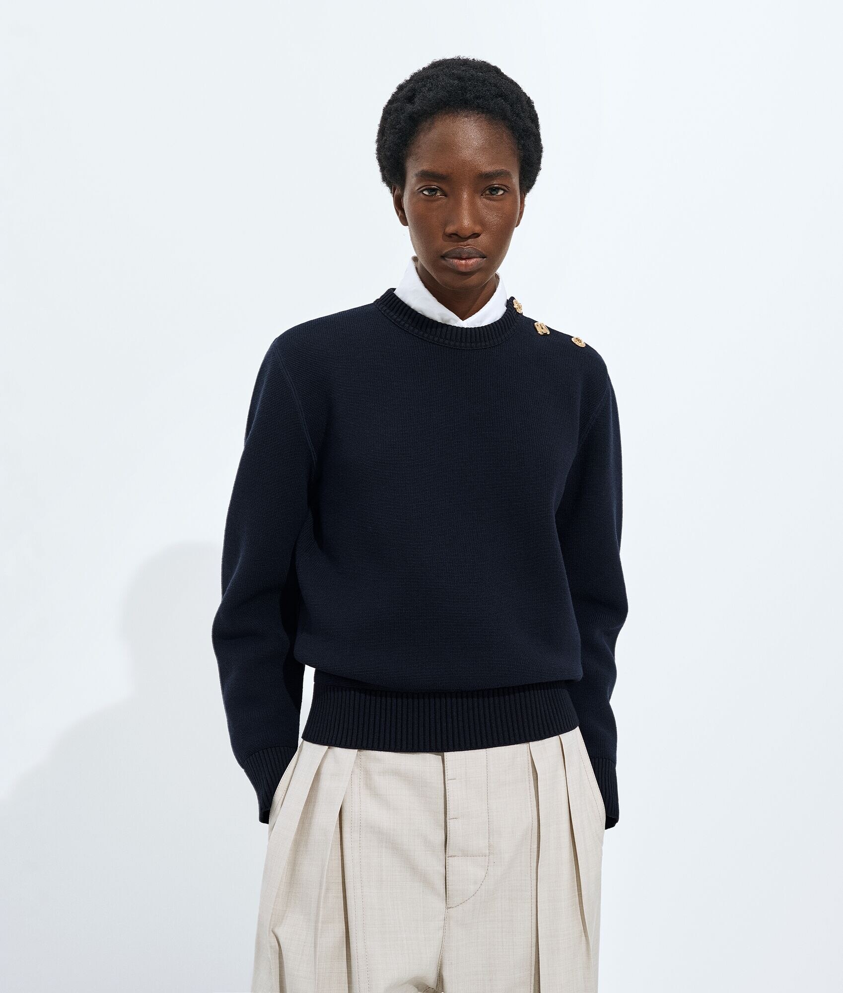 Sweater de lana y algodón