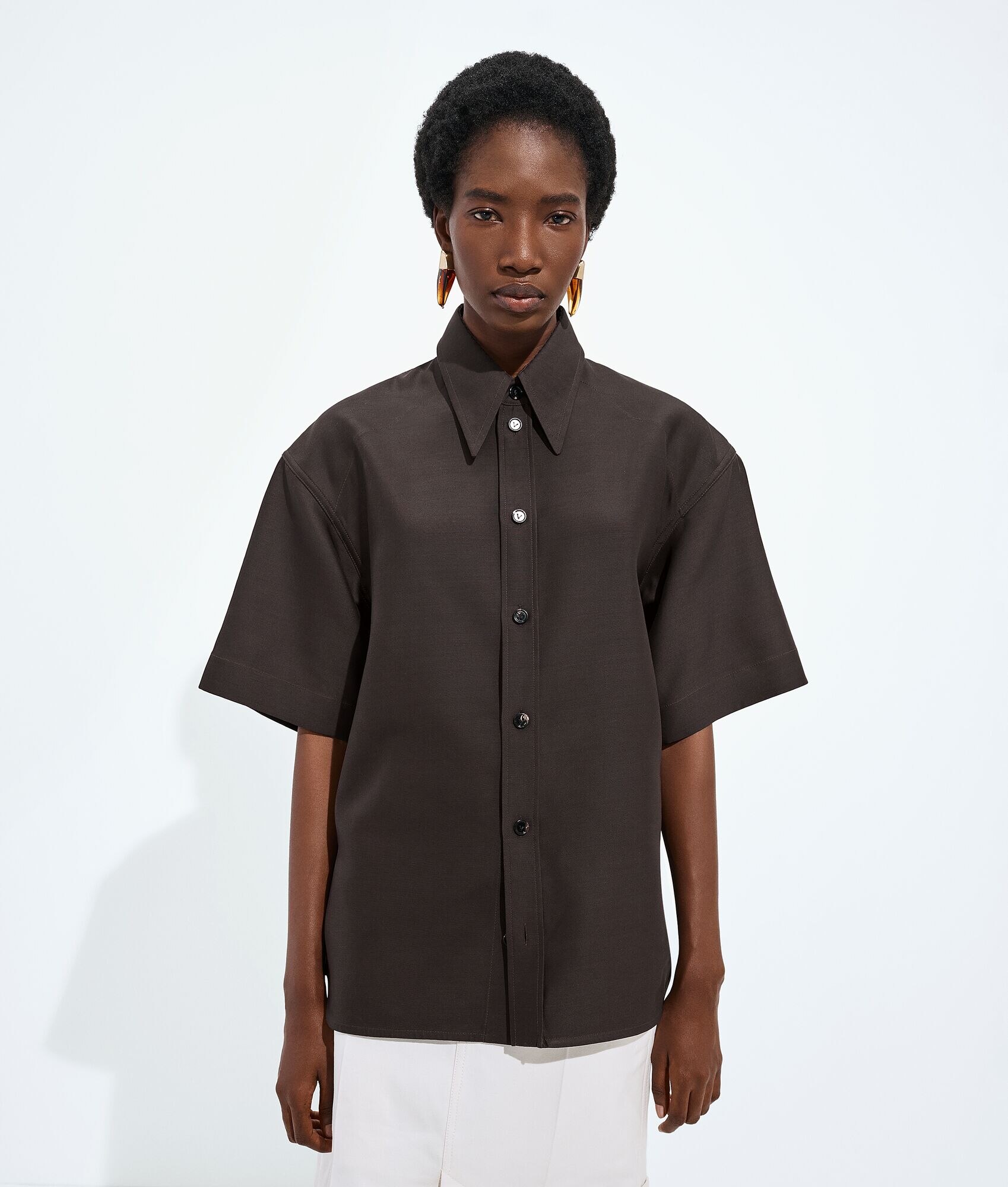 Camisa de lana y seda Toile