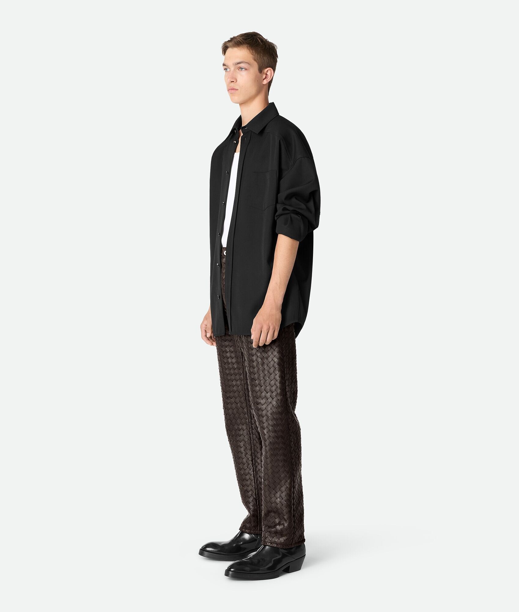 Pantalones de cuero Intrecciato