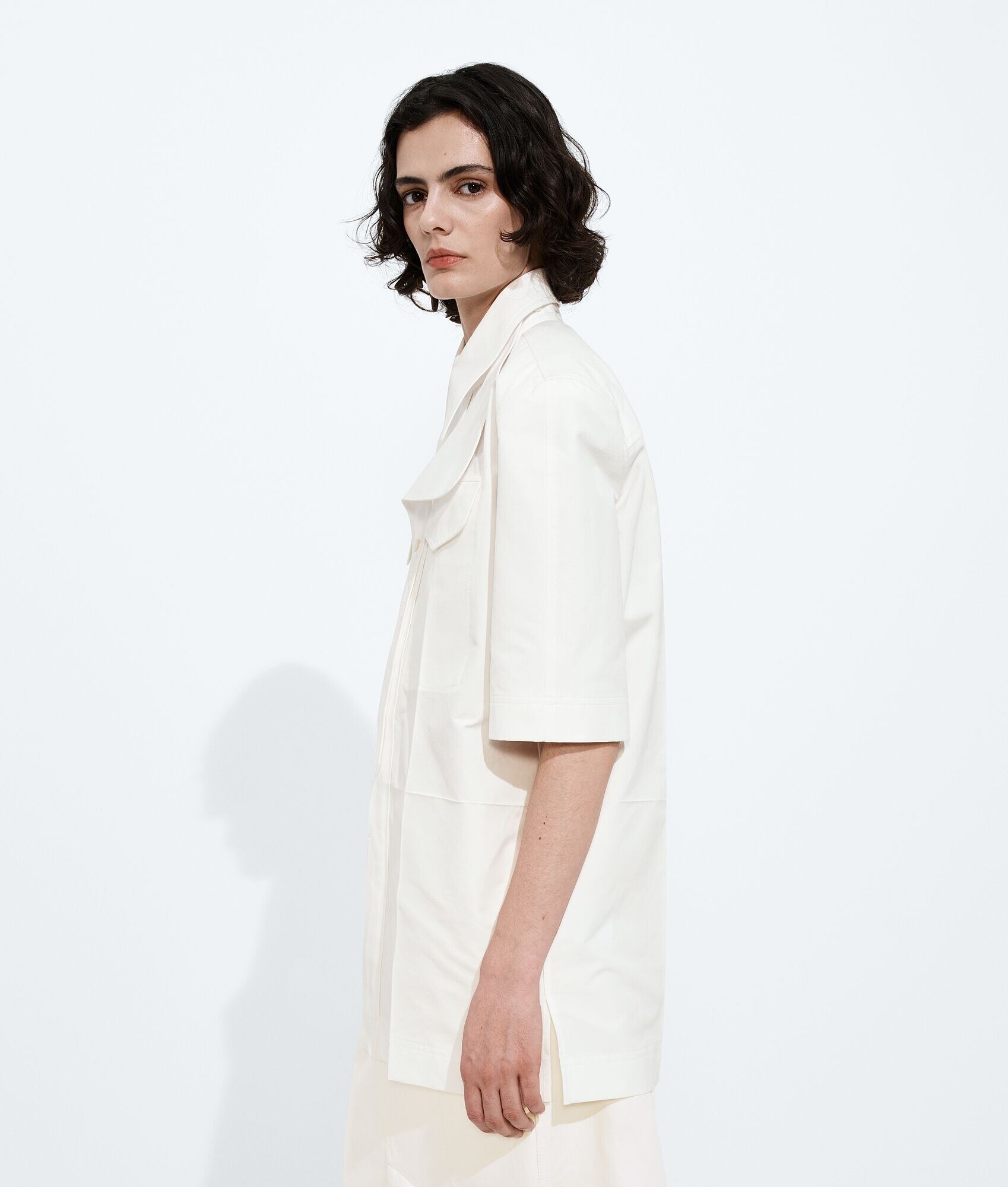 Camisa de algodón toile compacto