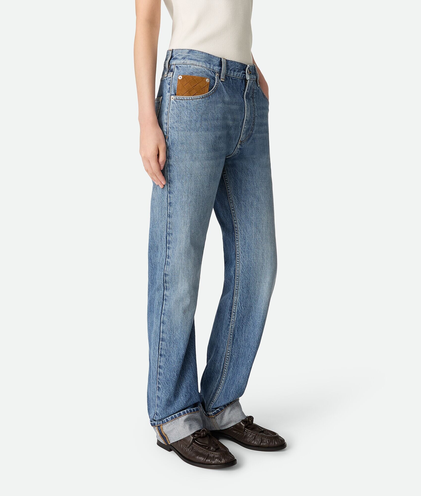 Vaqueros Rectos Vintage Azul Indigo