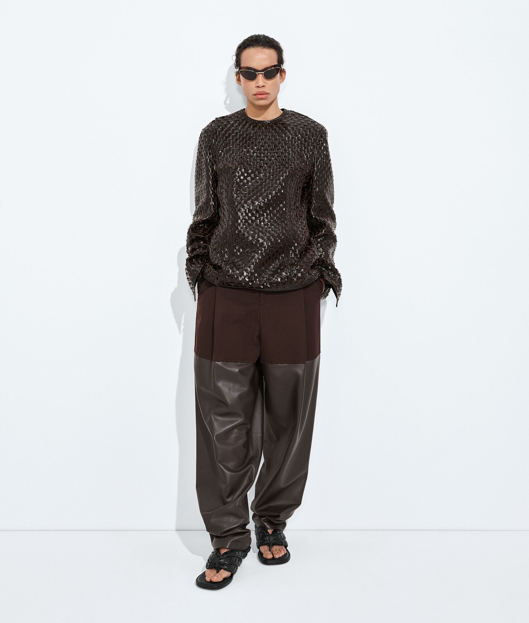 Pantalones de algodón y cuero
