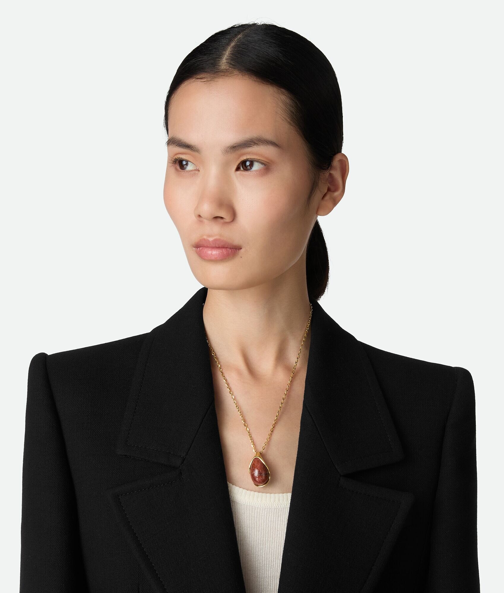 Collar de gota con colgante de mármol