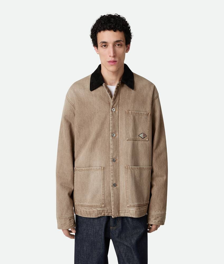 Chaqueta de mezclilla marrón