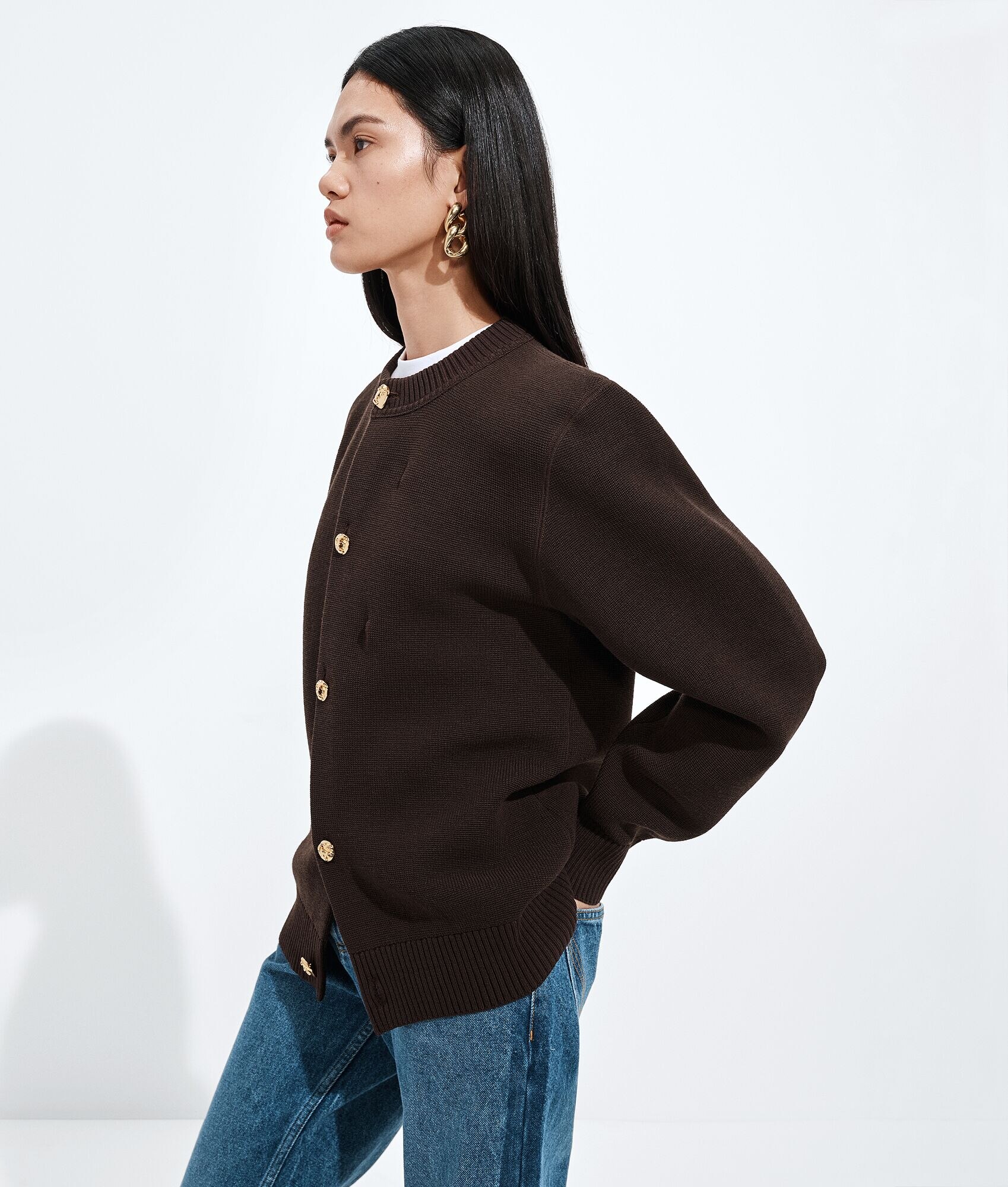 Cardigan de lana y algodón