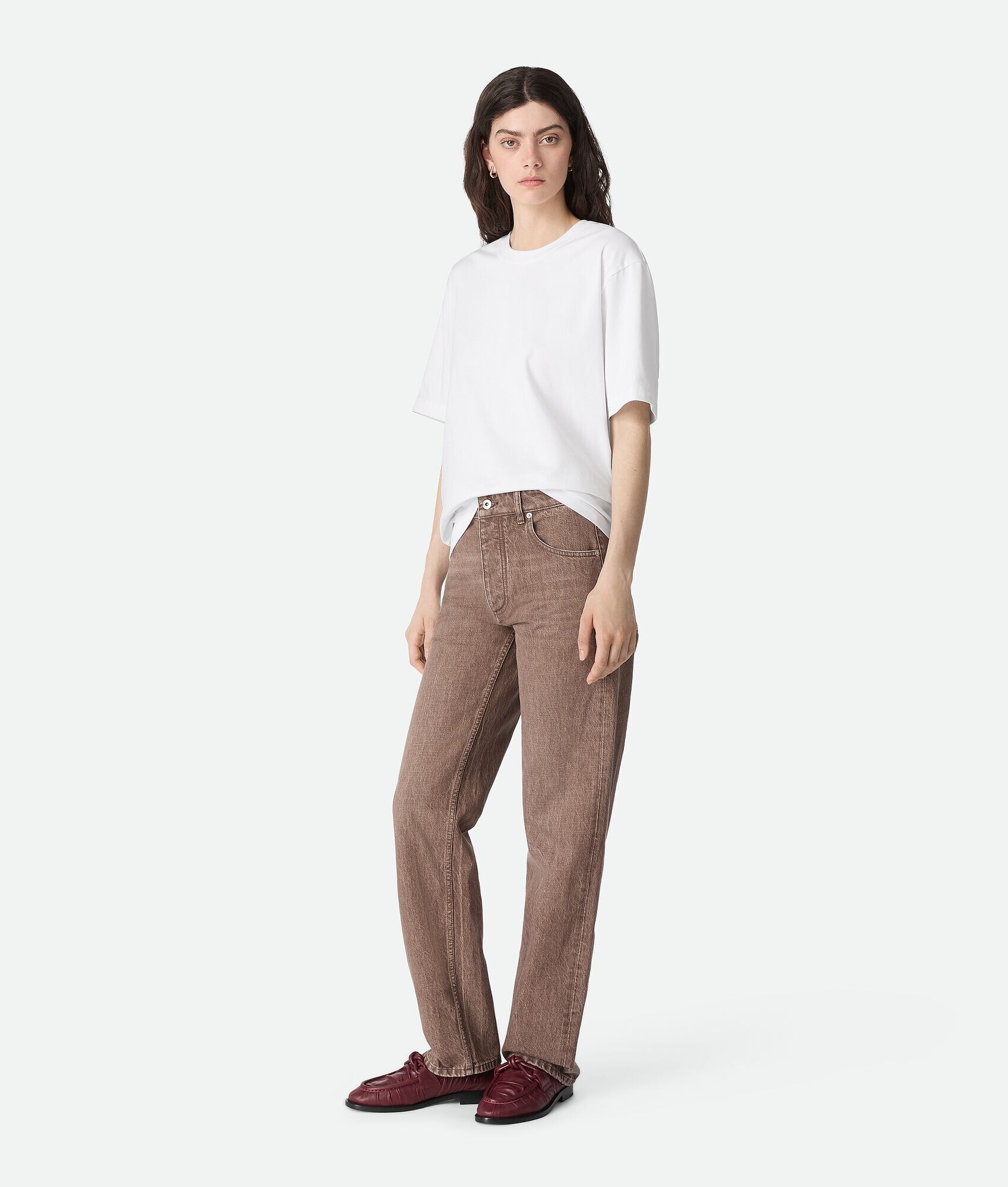 Pantalones Vaqueros Rectos Marrones