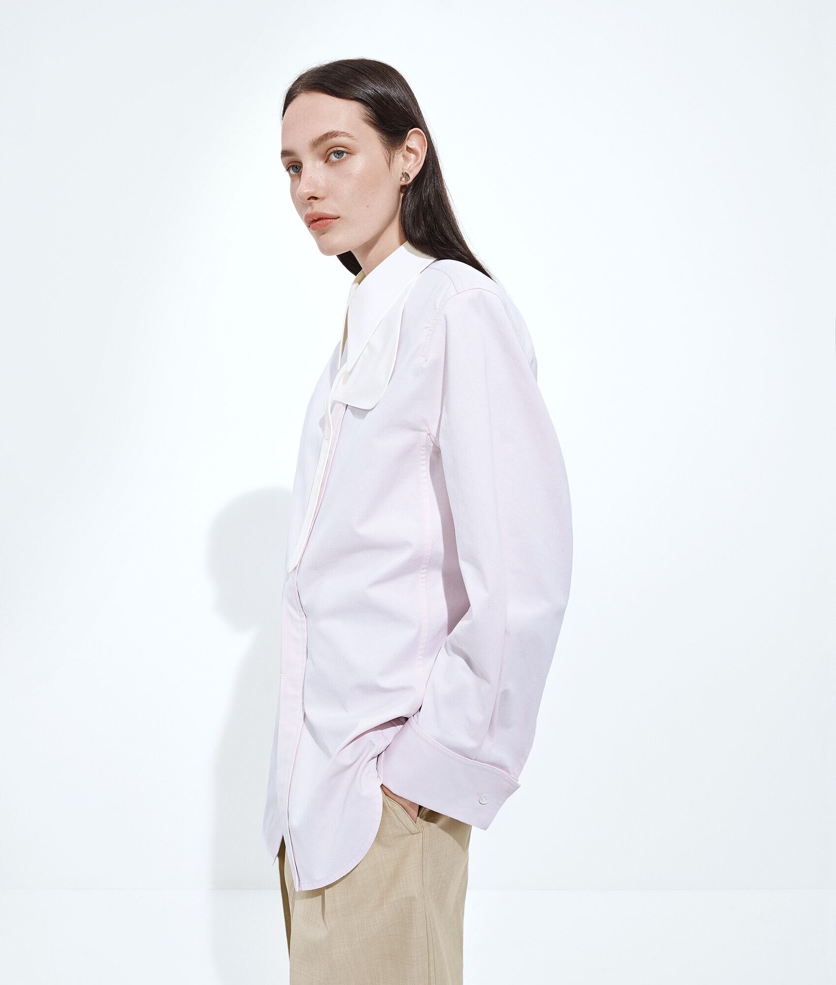 Camisa de algodón Oxford con cinturón