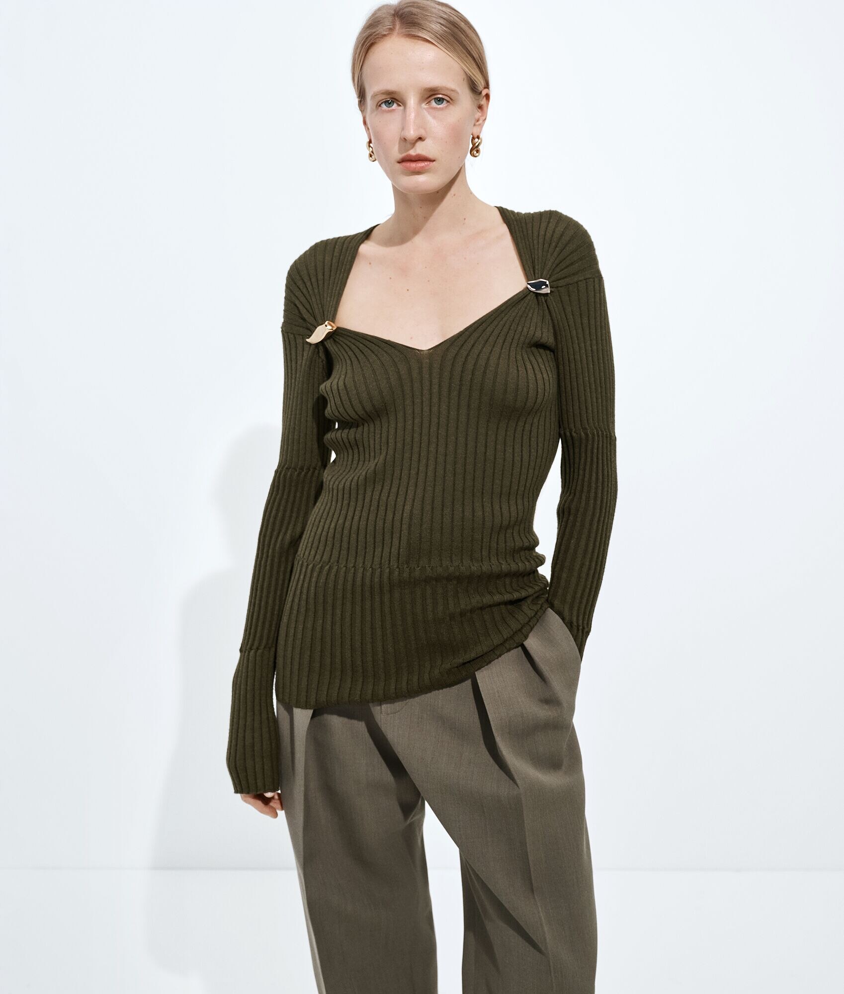 Sweater de Punto de Cachemira y Seda
