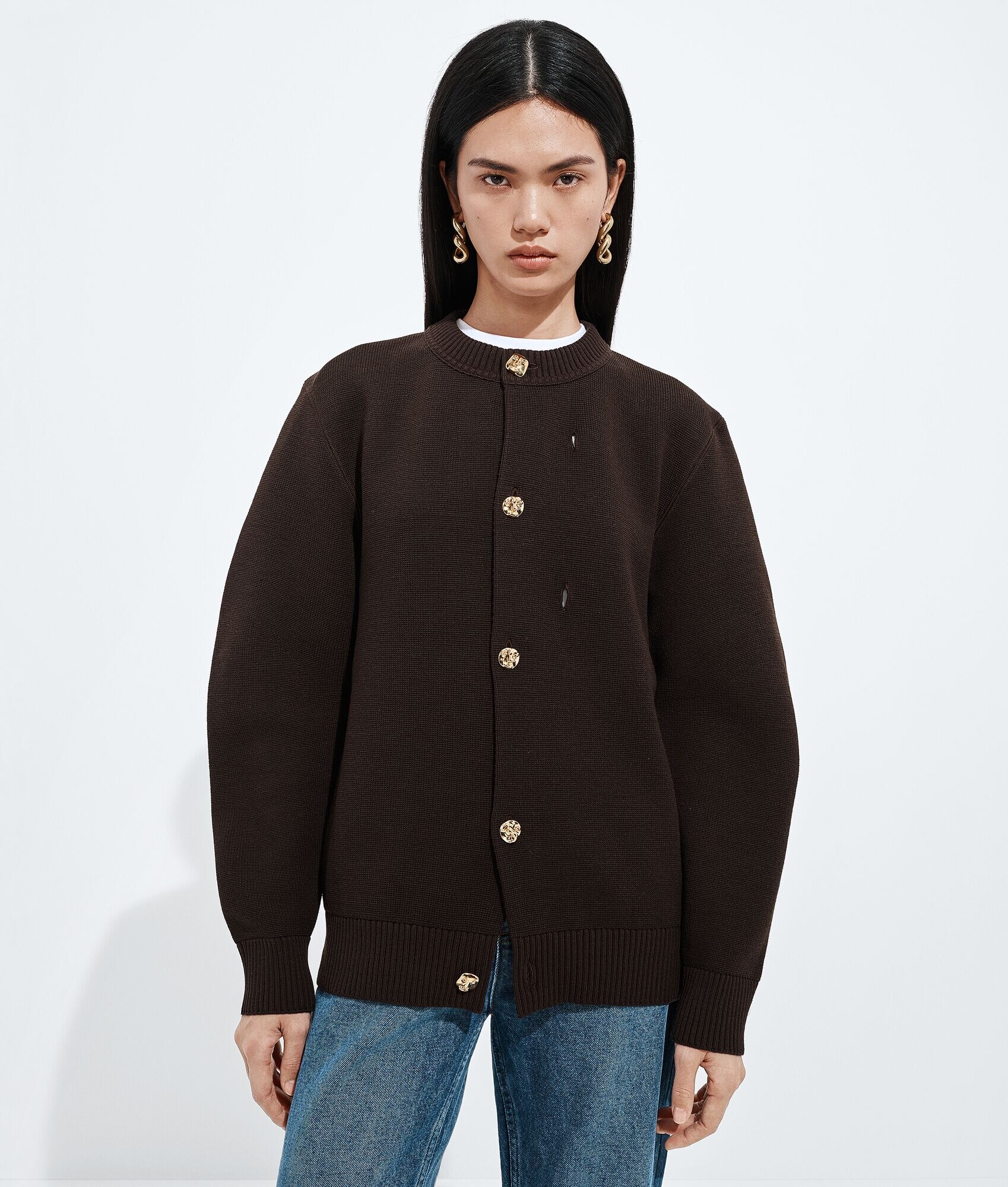 Cardigan de lana y algodón