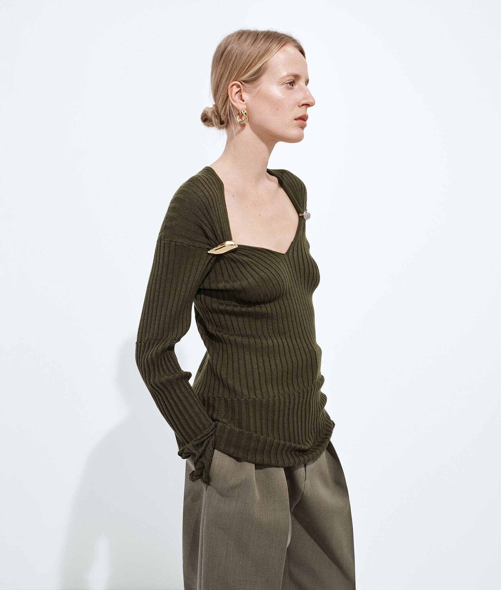 Sweater de Punto de Cachemira y Seda