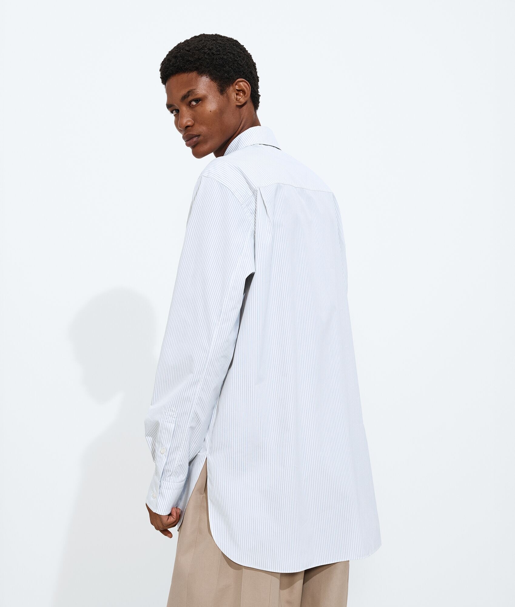 Camisa de Poplin de Algodón con Rayas