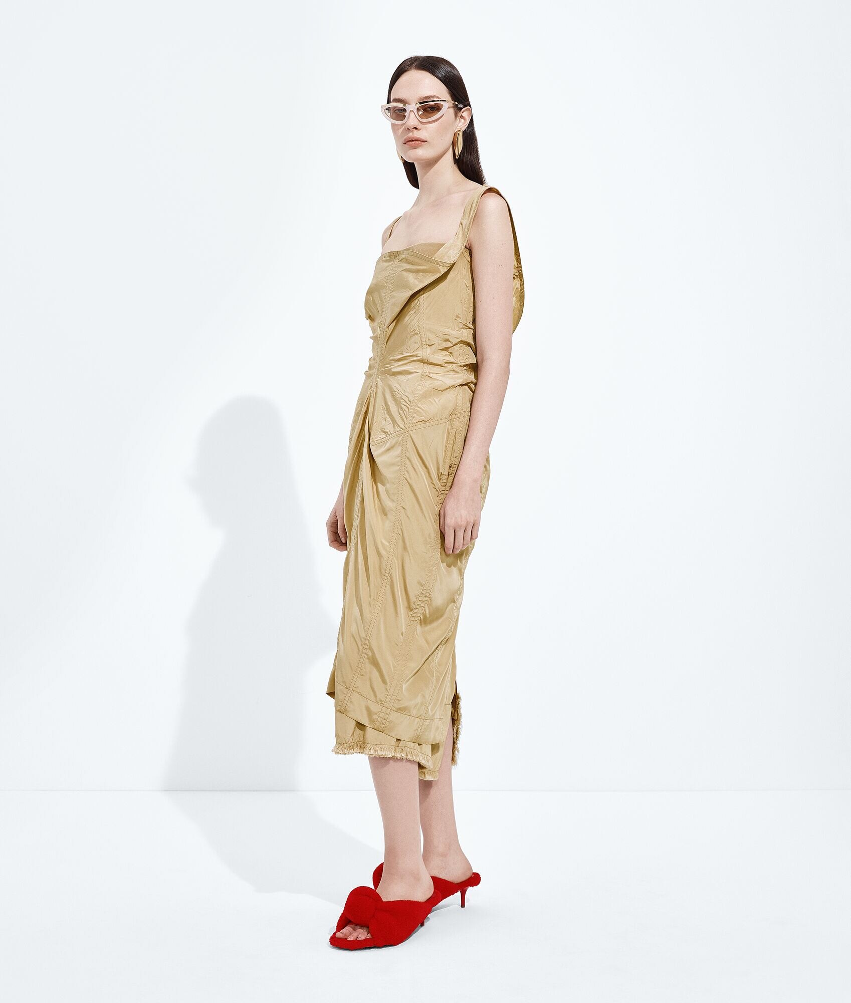 Vestido de Tafetán de Seda Lavada
