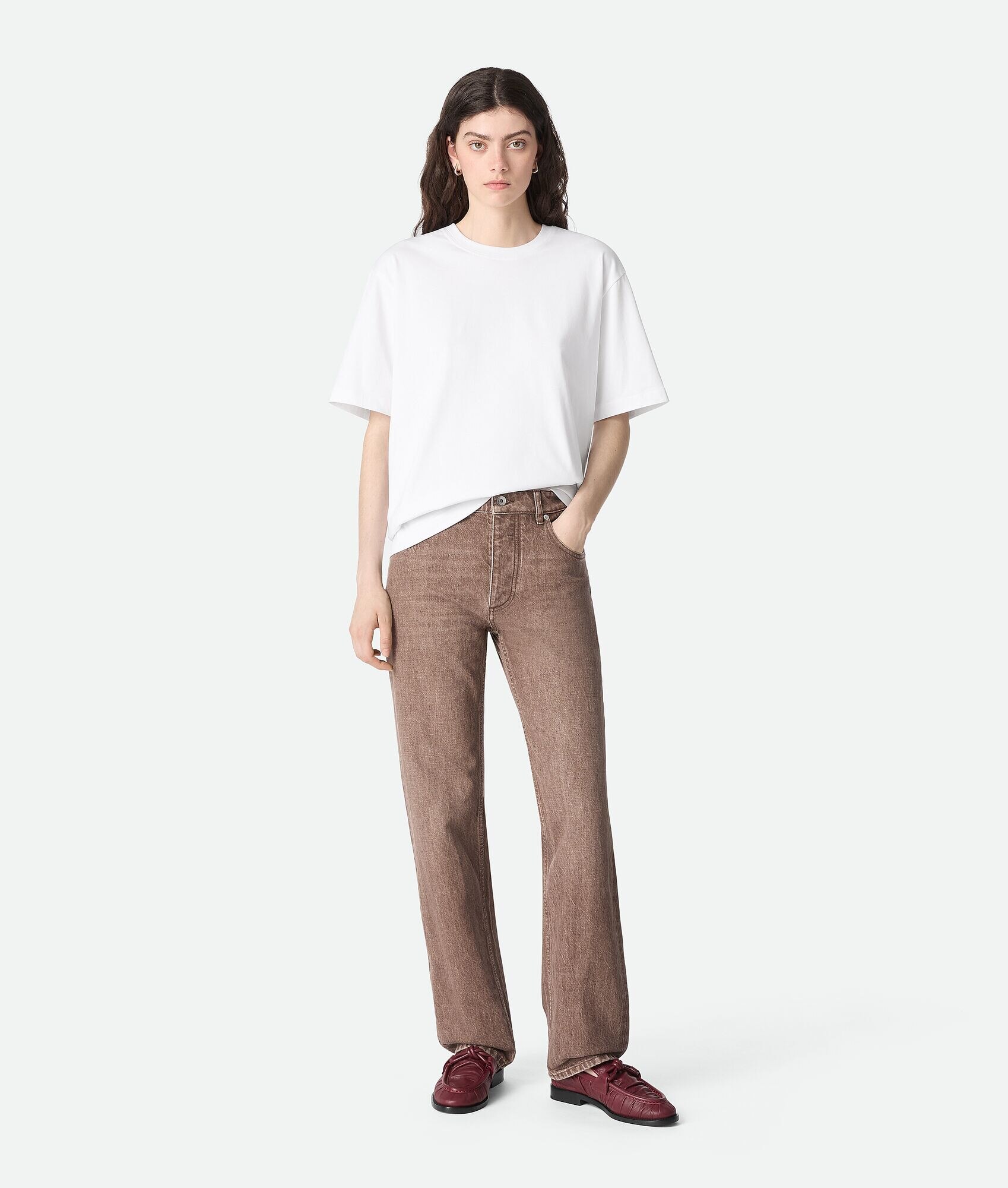 Pantalones Vaqueros Rectos Marrones