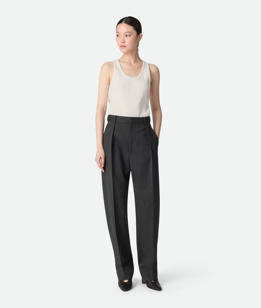Pantalones de Twill de Lana Mouline